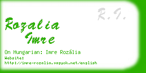 rozalia imre business card